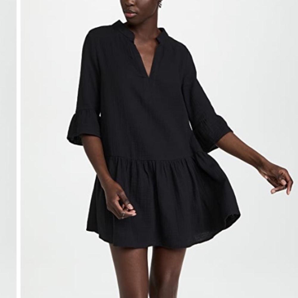 MONROW Easy Mini Dress - Black - Small